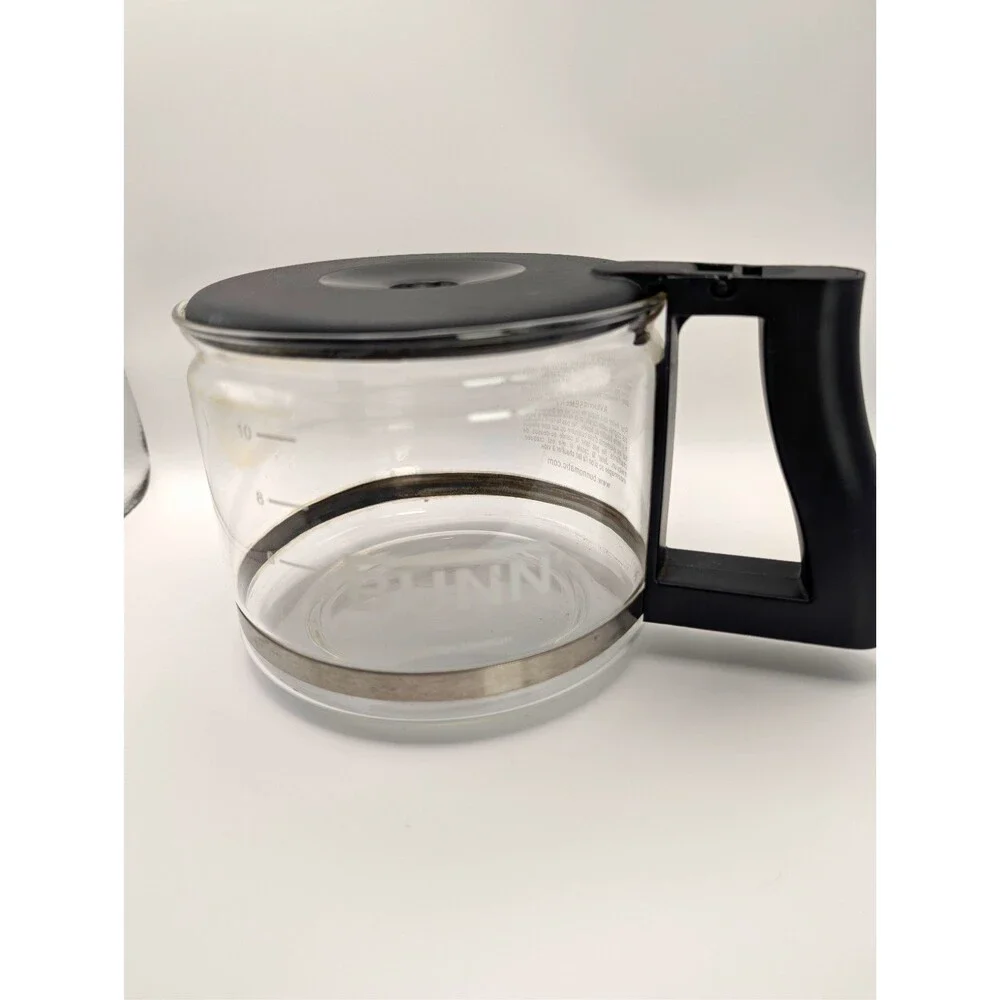 BUNN Glass Coffee Maker Carafe with Lid, Black Handle, Clear/Black